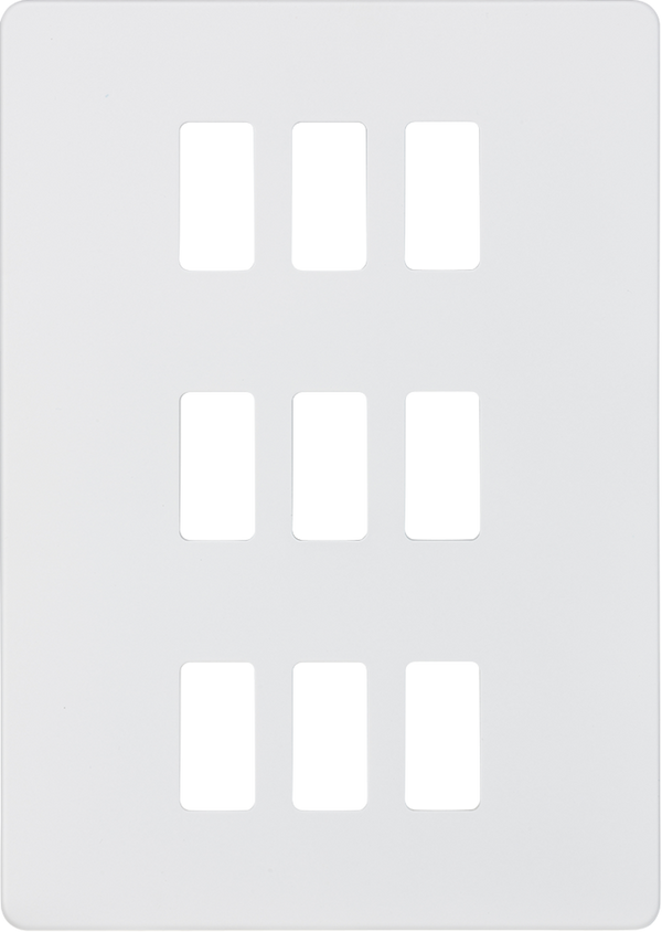 Knightsbridge MLA GDSF009MW Screwless 9G grid faceplate - matt white