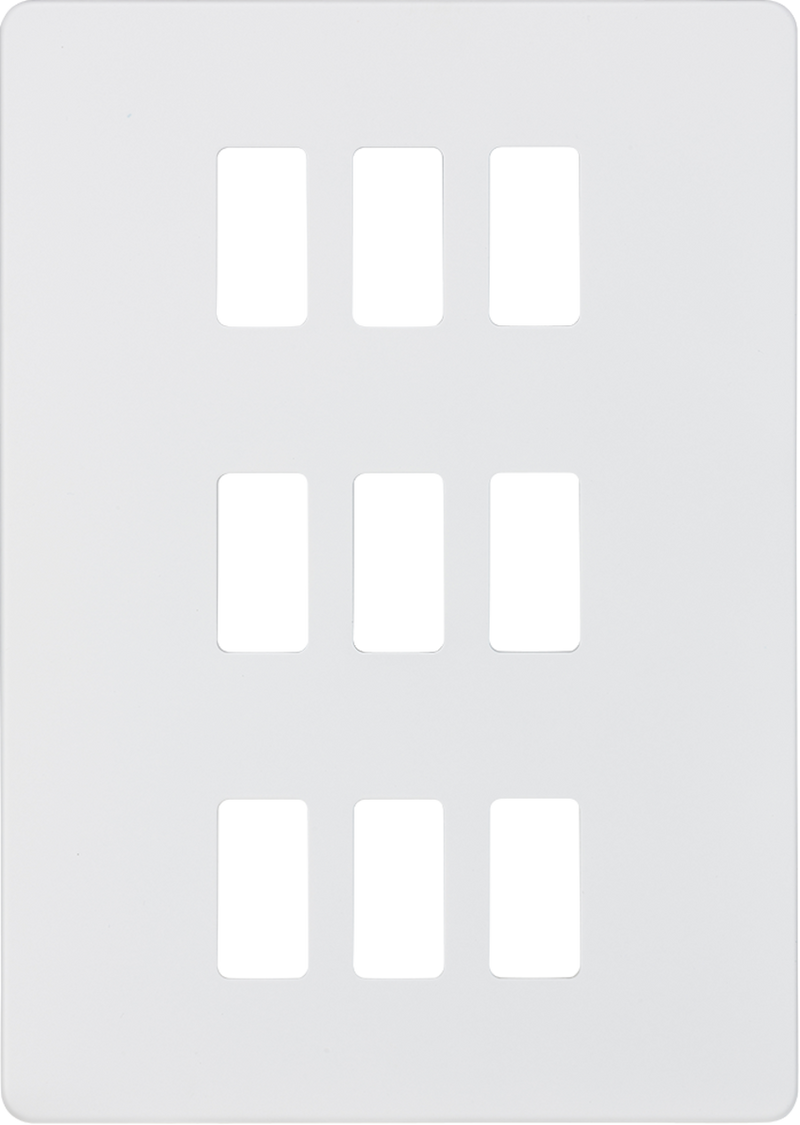 Knightsbridge MLA GDSF009MW Screwless 9G grid faceplate - matt white