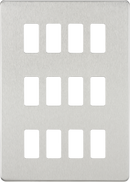 Knightsbridge MLA GDSF012BC Screwless 12G grid faceplate - brushed chrome