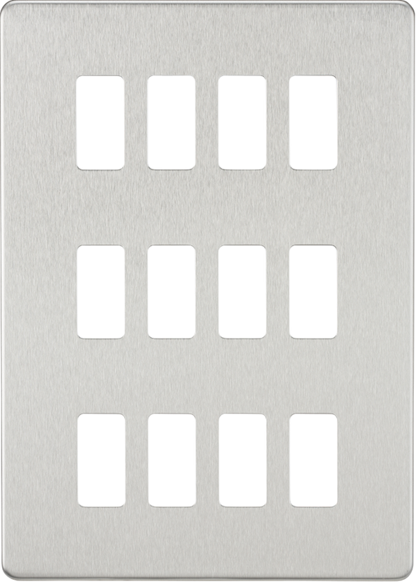 Knightsbridge MLA GDSF012BC Screwless 12G grid faceplate - brushed chrome