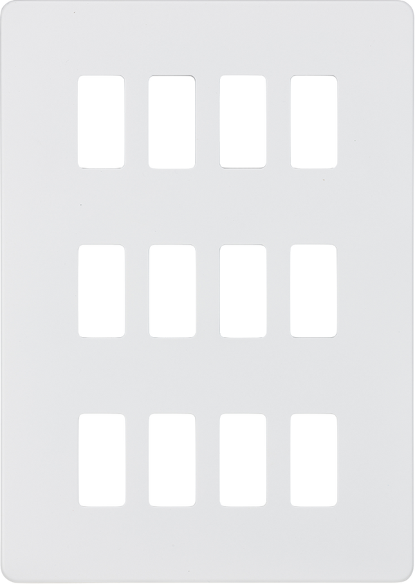 Knightsbridge MLA GDSF012MW Screwless 12G grid faceplate - matt white