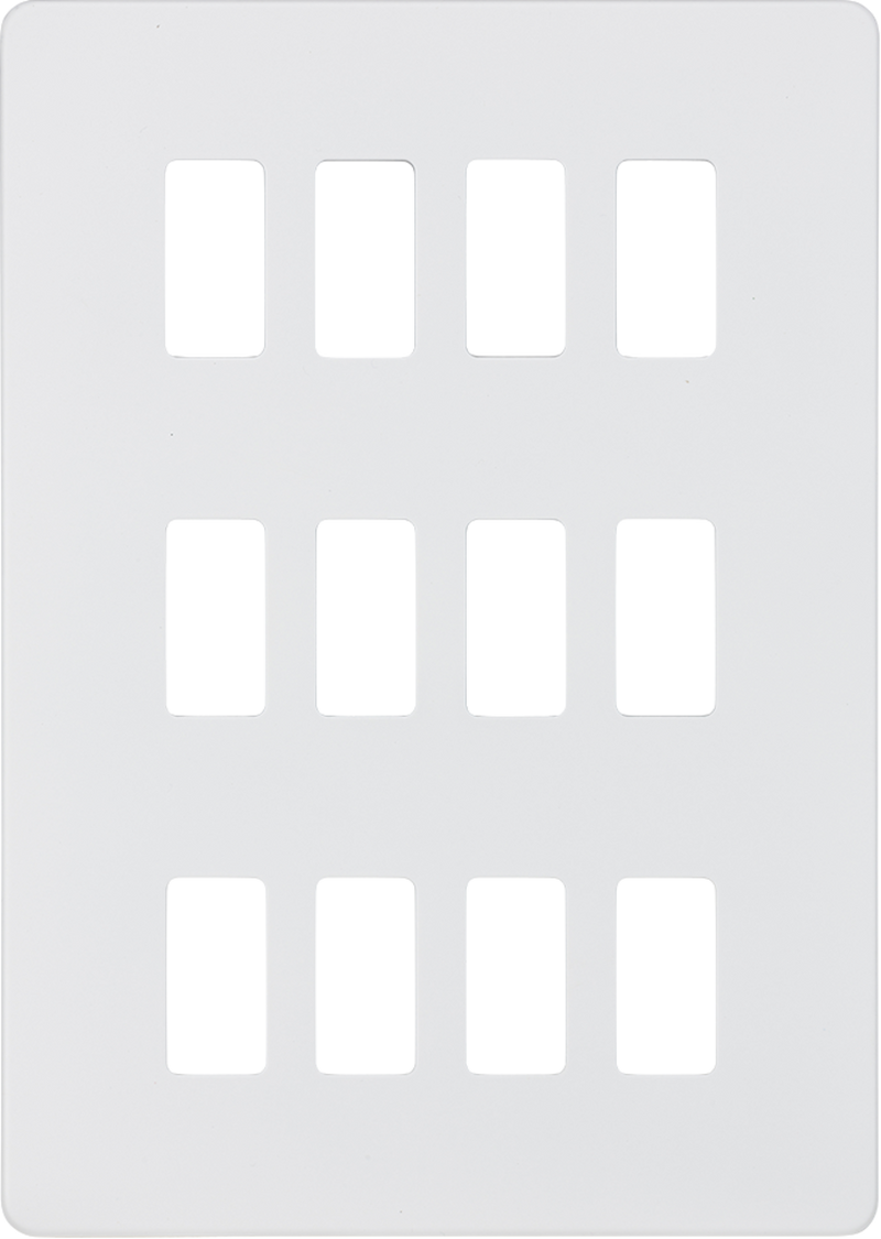 Knightsbridge MLA GDSF012MW Screwless 12G grid faceplate - matt white