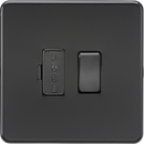 Knightsbridge MLA SF6300MBB Screwless 13A Switched Fused Spur Unit - Matt Black with black fuse cover