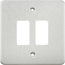 Knightsbridge MLA GDFP002BC Flat plate 2G grid faceplate - brushed chrome