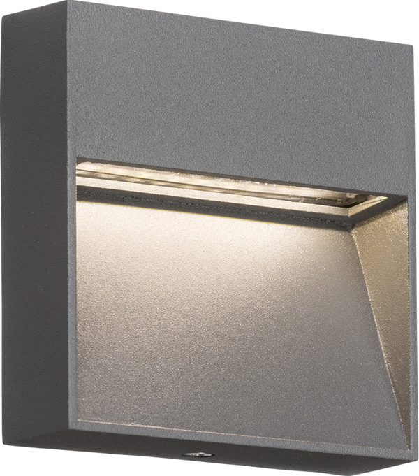 Knightsbridge MLA LWS2G 230V IP44 3W LED Square Wall/Guide light - Grey