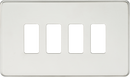 Knightsbridge MLA GDSF004PC Screwless 4G grid faceplate - polished chrome
