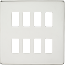 Knightsbridge MLA GDSF008PC Screwless 8G grid faceplate - polished chrome