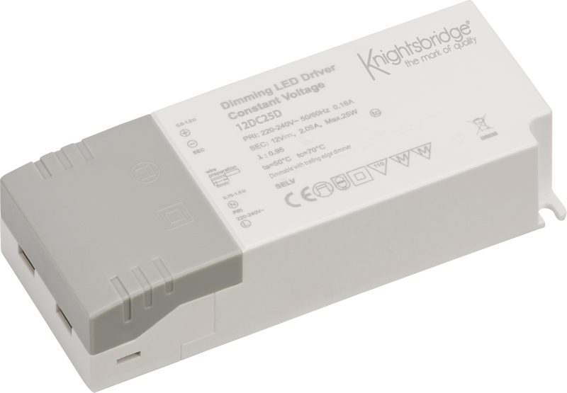 Knightsbridge MLA 12DC25D IP20 12V 25W DC Dimmable LED Driver - Constant Voltage