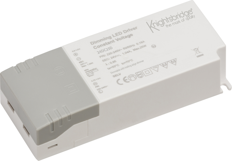 Knightsbridge MLA 24DC25D IP20 24V 25W DC Dimmable LED Driver - Constant Voltage