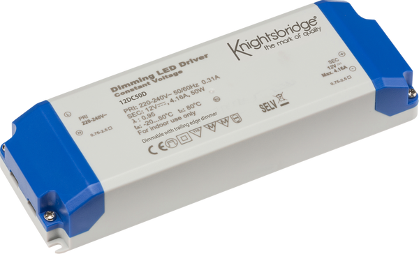 Knightsbridge MLA 12DC50D IP20 12V 50W DC Dimmable LED Driver - Constant Voltage