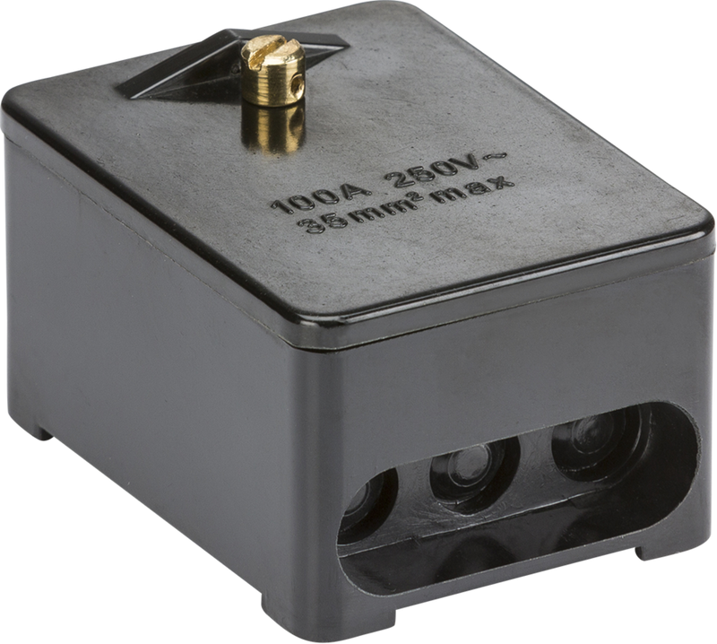 Knightsbridge MLA SNEB1 100A 1 x 5-Way (Single Pole) Service Connector Block - Brass Terminals