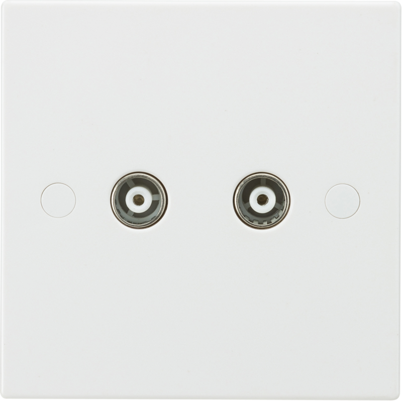 Knightsbridge MLA SN0110 Twin Coax TV Outlet (non-isolated)