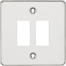 Knightsbridge MLA GDFP002PC Flat plate 2G grid faceplate - polished chrome