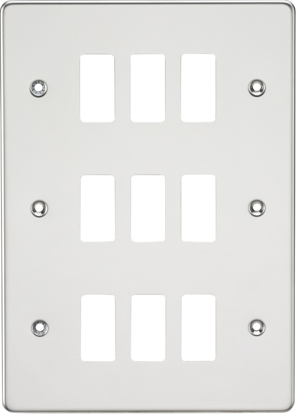 Knightsbridge MLA GDFP009PC Flat plate 9G grid faceplate - polished chrome