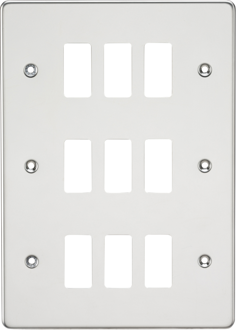 Knightsbridge MLA GDFP009PC Flat plate 9G grid faceplate - polished chrome