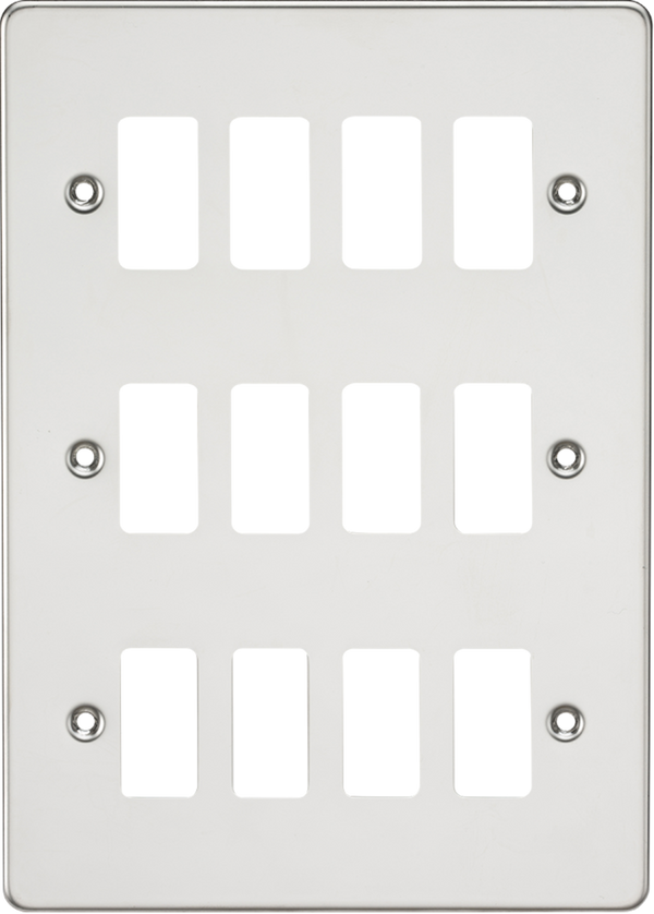 Knightsbridge MLA GDFP012PC Flat plate 12G grid faceplate - polished chrome