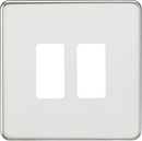 Knightsbridge MLA GDSF002PC Screwless 2G grid faceplate - polished chrome