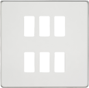 Knightsbridge MLA GDSF006PC Screwless 6G grid faceplate - polished chrome