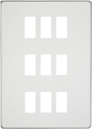Knightsbridge MLA GDSF009PC Screwless 9G grid faceplate - polished chrome