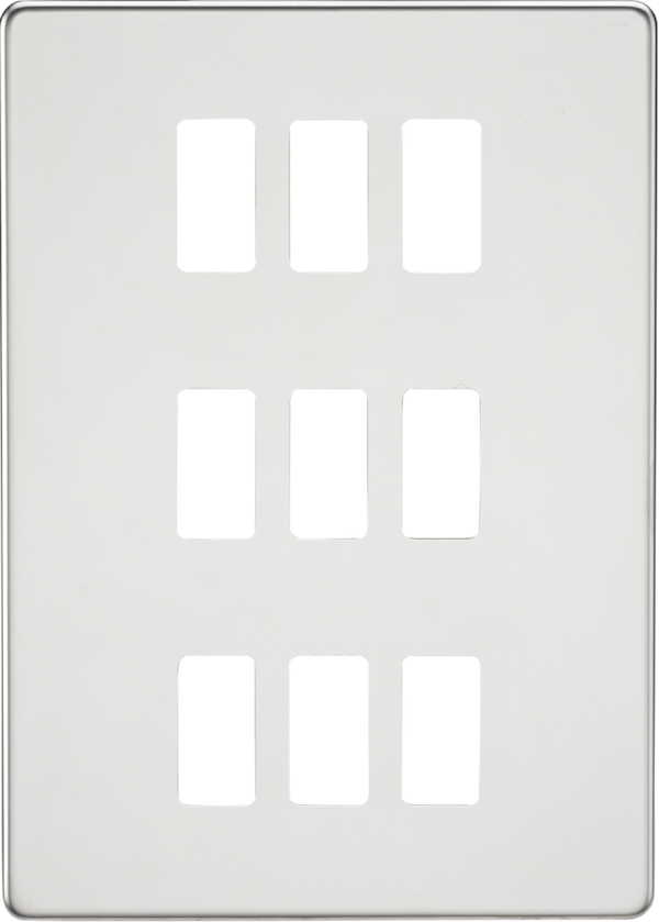 Knightsbridge MLA GDSF009PC Screwless 9G grid faceplate - polished chrome