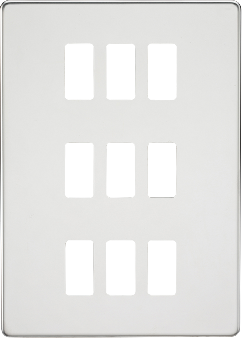 Knightsbridge MLA GDSF009PC Screwless 9G grid faceplate - polished chrome