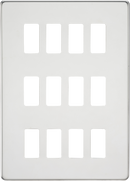 Knightsbridge MLA GDSF012PC Screwless 12G grid faceplate - polished chrome