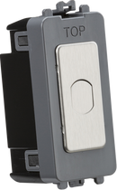 Knightsbridge MLA GDM014BC 1G 1-way 10-200W (10-100W LED) trailing edge dimmer (Press Type) - brushed chrome