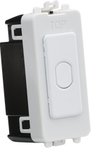 Knightsbridge MLA GDM014MW 1G 1-way 10-200W (10-100W LED) trailing edge dimmer (Press Type) - matt white