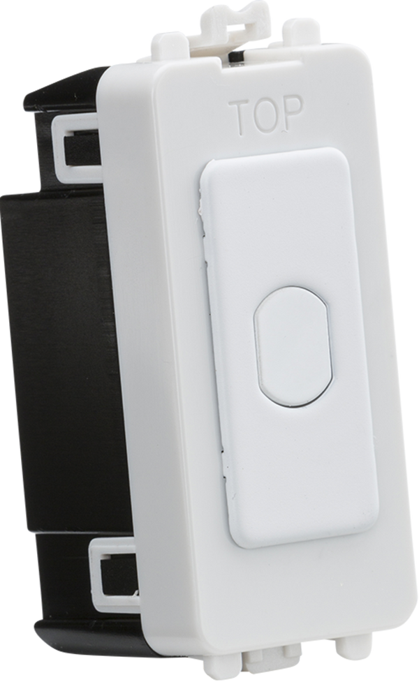 Knightsbridge MLA GDM014MW 1G 1-way 10-200W (10-100W LED) trailing edge dimmer (Press Type) - matt white