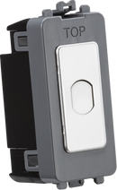 Knightsbridge MLA GDM014PC 1G 1-way 10-200W (10-100W LED) trailing edge dimmer (Press Type) - polished chrome