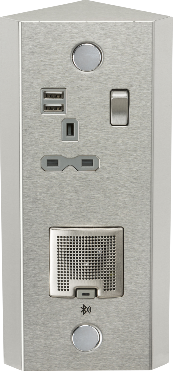 Knightsbridge MLA SKR0013 13A 1G Vertical Switched Socket with Dual USB Charger (2.4A) and 3W RMS Bluetooth Speaker