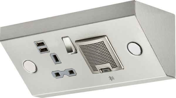 Knightsbridge MLA SKR0014 13A 1G Mounting Switched Socket with Dual USB Charger (2.4A) and 3W RMS Bluetooth Speaker