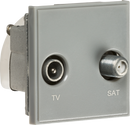 Knightsbridge MLA NETDISATGY Diplexed TV /SAT TV Outlet Module 50 x 50mm - Grey
