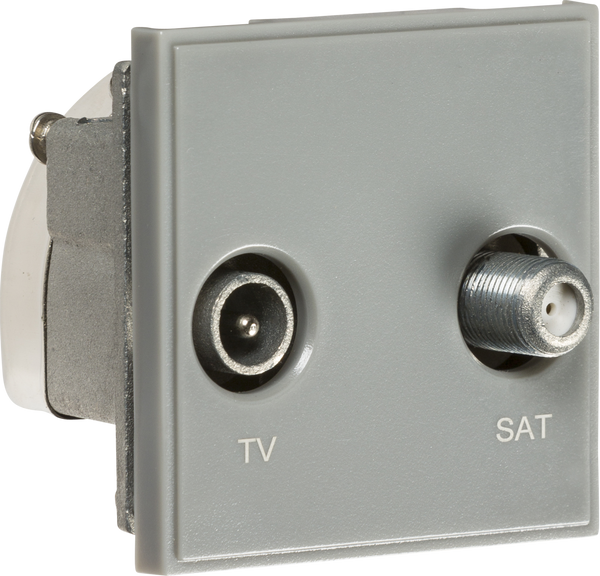 Knightsbridge MLA NETDISATGY Diplexed TV /SAT TV Outlet Module 50 x 50mm - Grey