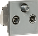 Knightsbridge MLA NETTRIGY Triplexed TV /FM DAB/ SAT TV Outlet Module 50 x 50mm - Grey