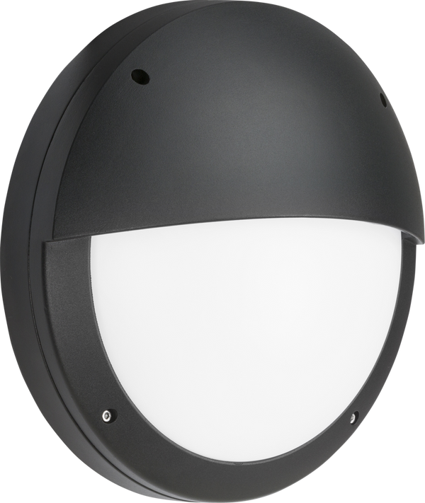 Knightsbridge MLA SHE2BEMS 230V IP65 18W LED Eyelid Bulkhead CCT with Emergency & Microwave Sensor Black