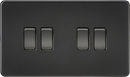 Knightsbridge MLA SF4100MBB Screwless 10AX 4G 2-Way Switch - Matt Black