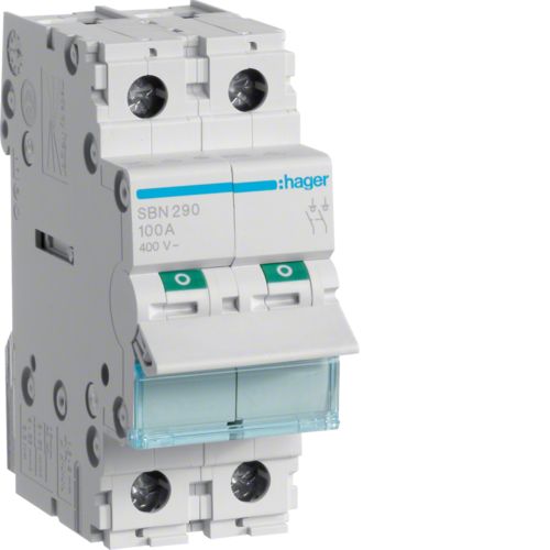 Hager SBN290 2-Pole (DP), 100A Main Switch