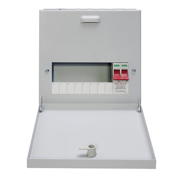 Crabtree 18SN08L 8-Way 125A Surface 1P+N Distribution Board c-w Switch Disconnector