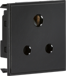 Knightsbridge MLA NET5ABK 5A unswitched round socket module 50 x 50mm - black