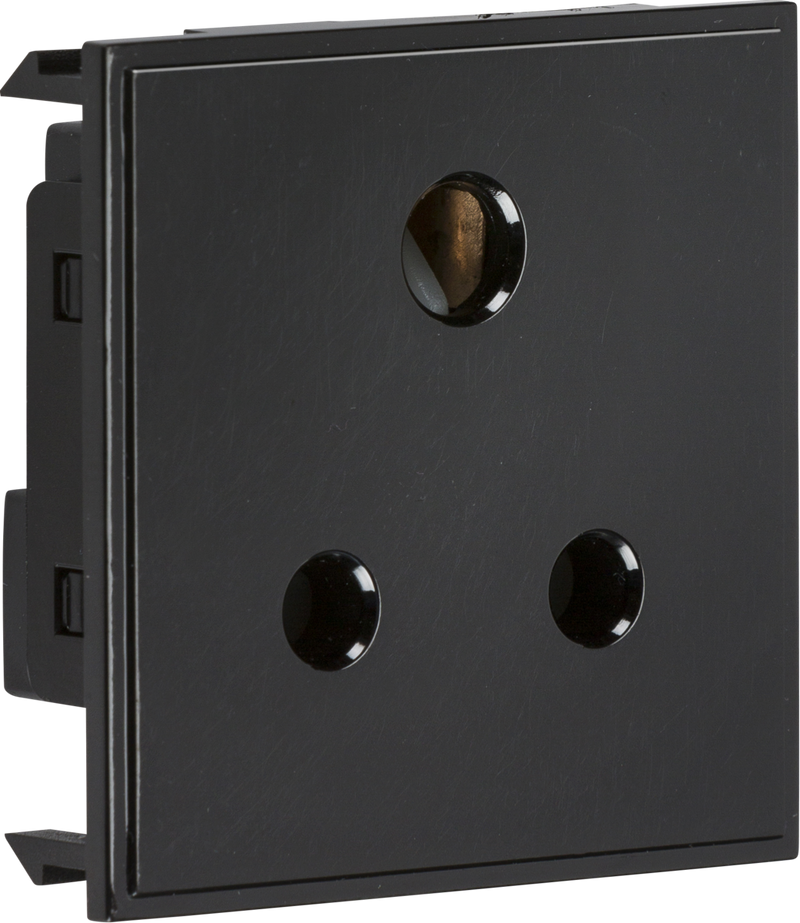 Knightsbridge MLA NET5ABK 5A unswitched round socket module 50 x 50mm - black