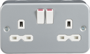 Knightsbridge MLA MR9000 Metal Clad 13A 2G DP Switched Socket