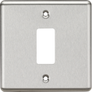 Knightsbridge MLA GDCL1BC 1G Grid Faceplate - Rounded Edge Brushed Chrome
