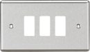 Knightsbridge MLA GDCL3BC 3G Grid Faceplate - Rounded Edge Brushed Chrome