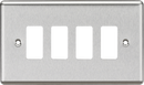 Knightsbridge MLA GDCL4BC 4G Grid Faceplate - Rounded Edge Brushed Chrome