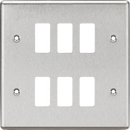 Knightsbridge MLA GDCL6BC 6G Grid Faceplate - Rounded Edge Brushed Chrome