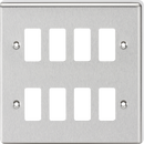 Knightsbridge MLA GDCL8BC 8G Grid Faceplate - Rounded Edge Brushed Chrome