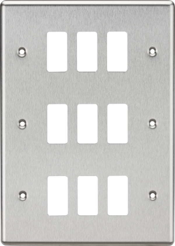 Knightsbridge MLA GDCL9BC 9G Grid Faceplate - Rounded Edge Brushed Chrome