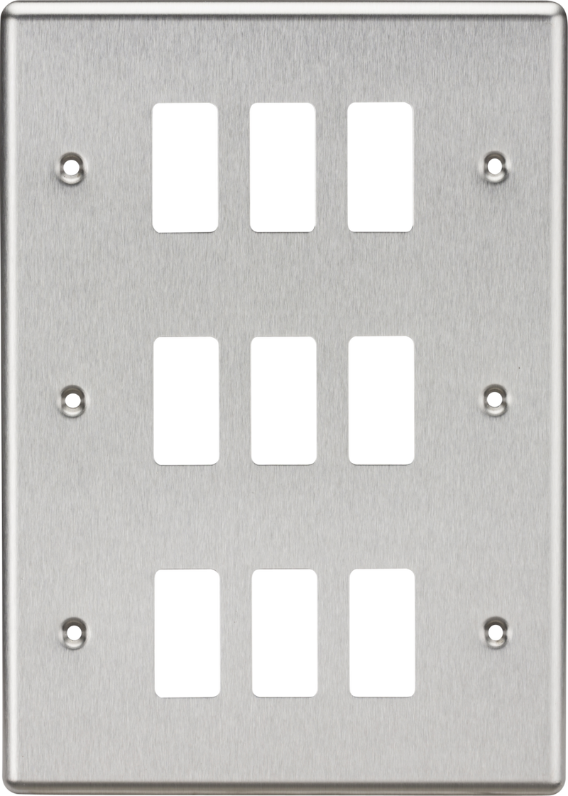 Knightsbridge MLA GDCL9BC 9G Grid Faceplate - Rounded Edge Brushed Chrome