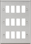 Knightsbridge MLA GDCL12BC 12G Grid Faceplate - Rounded Edge Brushed Chrome